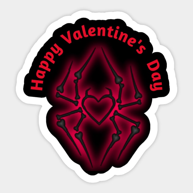 Happy valentine's Day Spider Sticker by Grbouz